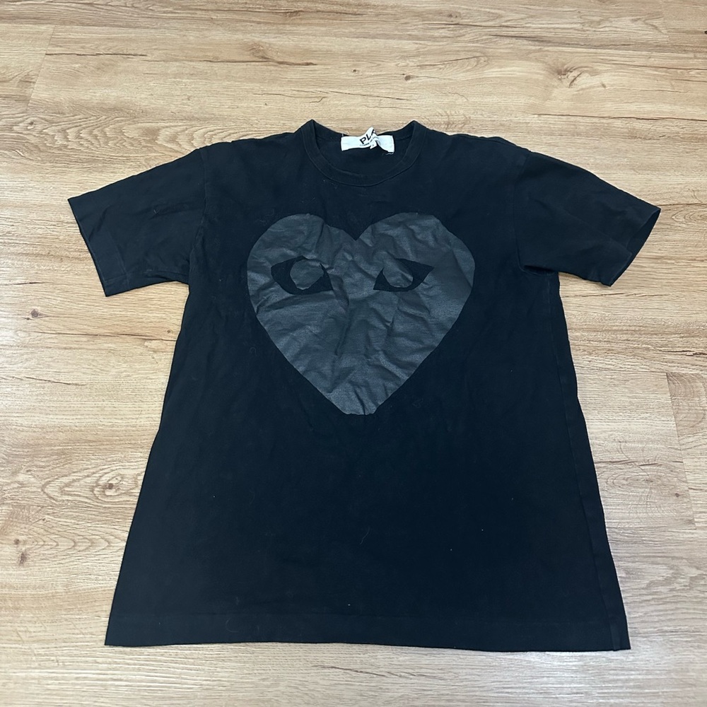 Comme des Garçons PLAY Black Heart Logo Cotton Tee T Shirt Men's Size Large